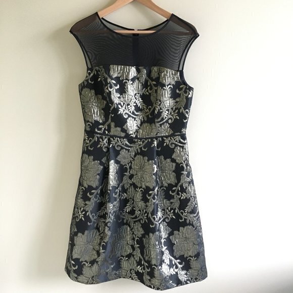 Adrianna papell metallic lace combo sheath dress - Picture 1 of 7